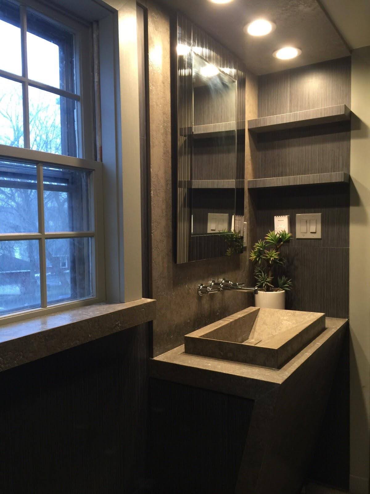 Sculpted stone sink